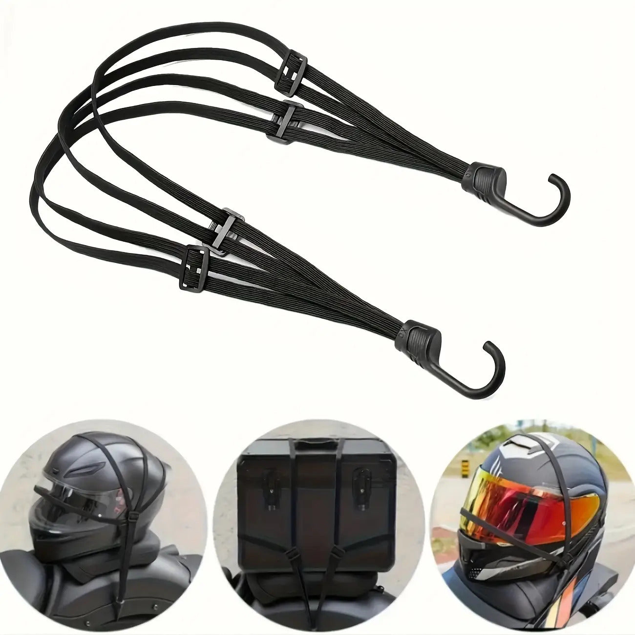Elastic Bungee Cords for Motorcycles And Bicycles, Helmet Net Straps, Black Mesh Luggage Organizer for Safe Storage