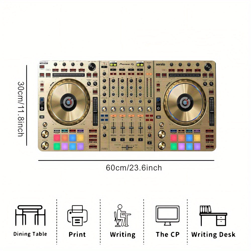 1pc Pioneer DJ DDJ-SZ Limited Edition Golden Controller Mouse Pad & Office Desk Mat - Vibrant Polyester Backing, Non-Slip Rubber Base, Ideal for Gaming & Office Use, Gaming Desk Mat | Vibrant Desk Decor | Durable Desk Mat, De