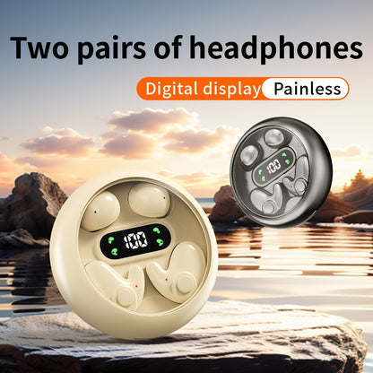 2 Pairs Of In Ear Wireless Wireless Earbuds, Invisible Mini Sleep Earbuds, Long Battery Life, Comfortable To Wear, High Fidelity Sound Quality, Intelligent Noise Reduction, Bass Loop, Touch Control, Digital Display Screen, Of