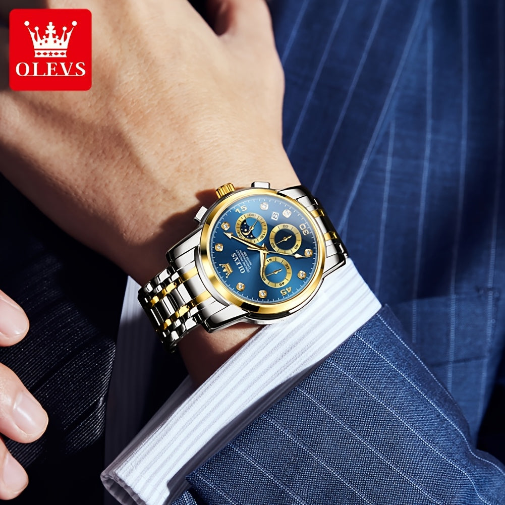 OLEVS Stainless Steel Luminous Business Quartz Watches For Men Luxury Top Brand Fashion Original Men'S Wrist Watches Classic New Trend High Quality Best Selling Men'S Watches