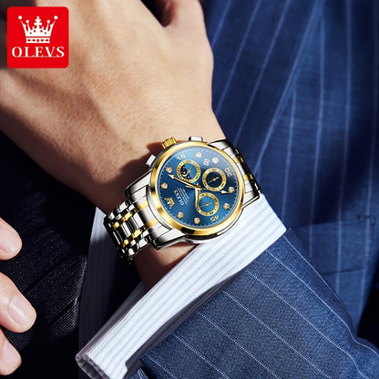OLEVS Stainless Steel Luminous Business Quartz Watches For Men Luxury Top Brand Fashion Original Men'S Wrist Watches Classic New Trend High Quality Best Selling Men'S Watches