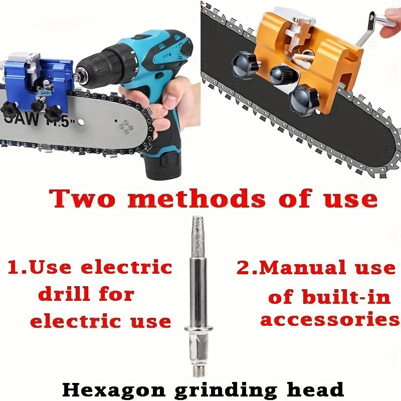 10pcs Portable Chainsaw Sharpener Jig - Hand-Cranked, Durable Aluminum Alloy with Carry Bag for 8-20in Chainsaws, Red & Black Design, Ideal for DIY Projects and Professional Use, Chainsaw Accessories, Sharpener for Chainsaws,