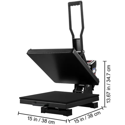 VEVOR 1700W Heat Press, 16x24/15x15/16x20in Power Heat Press Machine, High Pressure Fast Heating Heat Press Machine for T-Shirt, Digital Industrial Sublimation Printer for Heat Transfer Vinyl, Easy to Use, Black