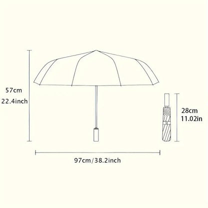 Automatic Open/Close Egyptian Hieroglyphics & Scarab Beetle Umbrella - Navy Blue & Golden Ancient Egyptian Design, 8-Rib Sturdy Frame, Compact Travel Umbrella with Automatic, Portable Rain Cover, Ideal Gift For History Lovers