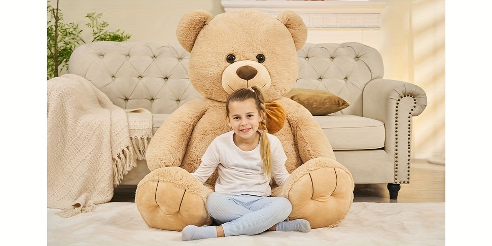 Tezituor Giant Teddy Bear 5 Feet, Soft 59" Big Bear Stuffed Animal Life Size Plush Bear Toy Valentine'S Christmas Birthday Gift For Girlfriend Kids, Brown