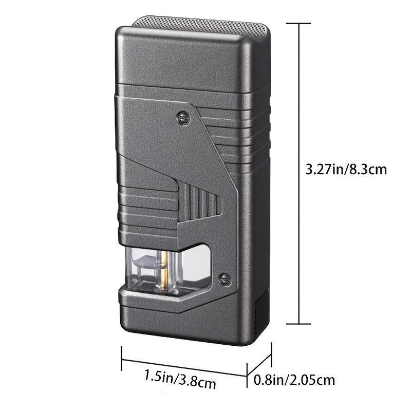 Cigar Lighter Torch Lighter Triple Flame Butane. Refillable Lighter with Cigar Holder, All-in-one Lighter, Stylish Men's Gift. Portable Lighter Perfect Suitable for Outdoor, Indoor, BBQ, Candle. Windproof Torch Lighter(Butane
