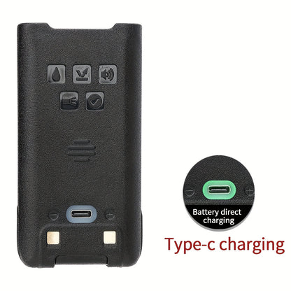 2pcs BAOFENG GM-9R Pro GMRS Radio with NOAA Weather Alerts, 250 Memory Channels & USB-C Charger - Long Range Two-Way Walkie Talkie with Earpiece, Compatible with AA-36 USB-C Cable for Camping, Hunting, Survival, Emergency Pre