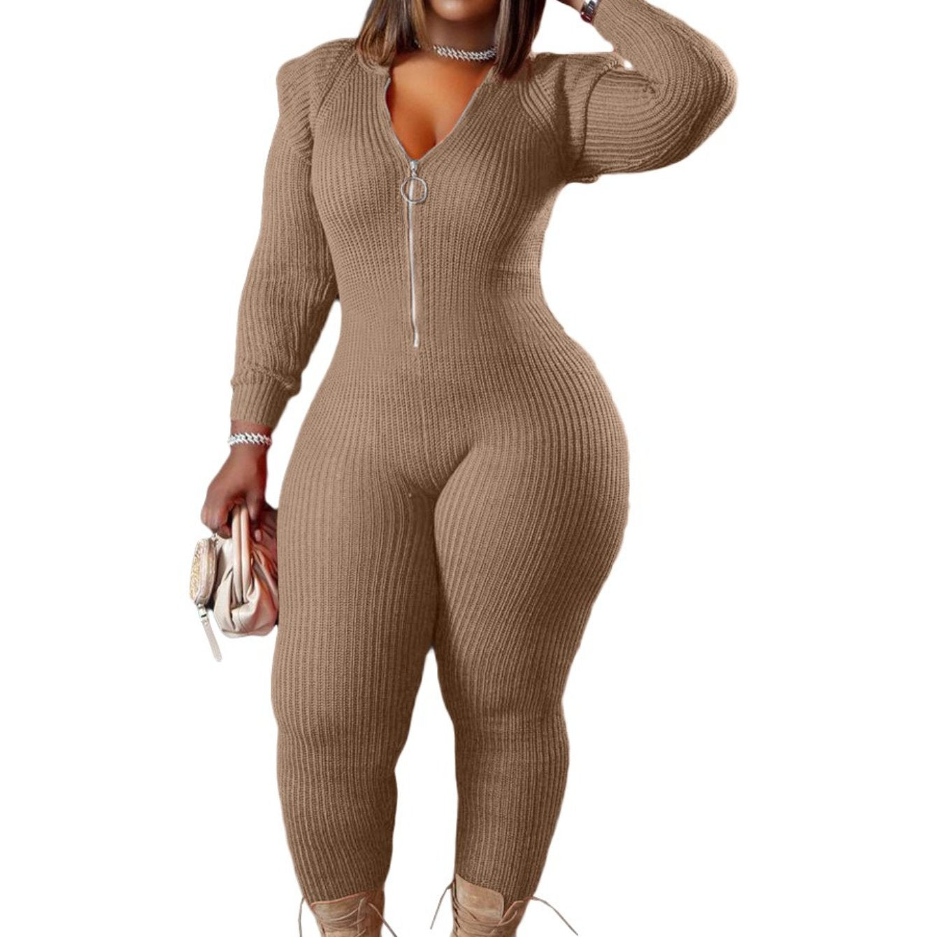 HERTALK Women Fashion Imitation Padded Shoulder Hooded Jumpsuit | Casual Fall/Winter Style with Off the Shoulder Collar, Long Sleeve, Ruffle Details, Palazzos Hem