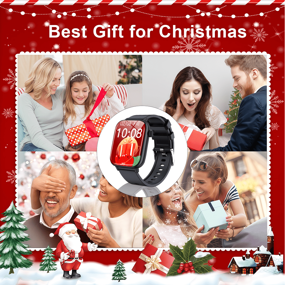 Smart Watch for Men And Women, 1.83inch HD Screen Full Touch Screen, Call & Message Functions, Pedometer, Multiple Sports Modes, Water, Compatible with IOS/Android Devices, Simple Style, Ideal Gift for Any Occasion