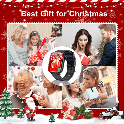 Smart Watch for Men And Women, 1.83inch HD Screen Full Touch Screen, Call & Message Functions, Pedometer, Multiple Sports Modes, Water, Compatible with IOS/Android Devices, Simple Style, Ideal Gift for Any Occasion