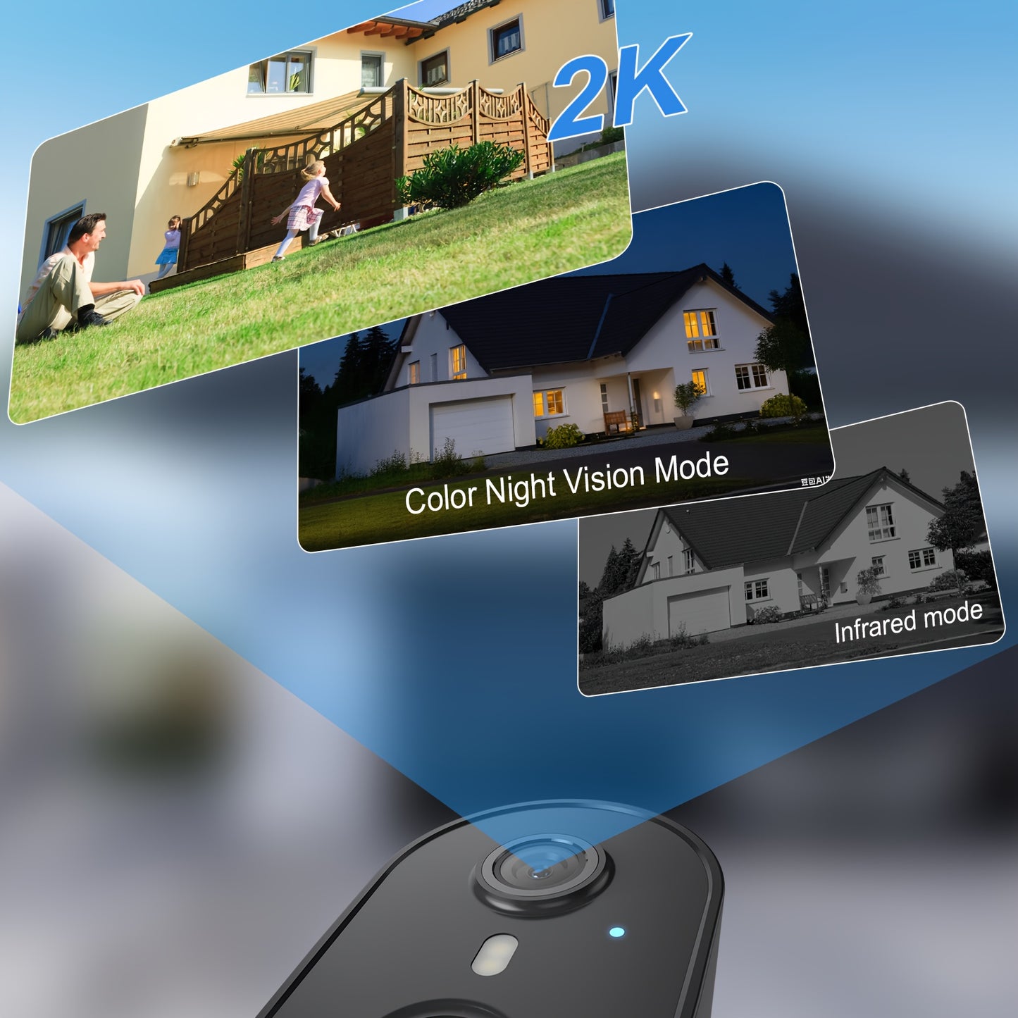 4MP Outdoor Security Camera With Solar Panel, Battery, Wireless Surveillance Camera, PIR Motion Detection And Alarm, Colour Night Vision, SD/Cloud Storage, Alexa Supported, 2-Way Audio, Black, 2.4G/5G WIFI