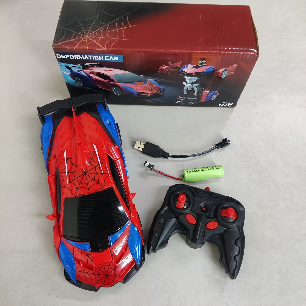 Convert remote control car toys, rechargeable batteries, 2.4GHz remote control car with one-click transformation, fast 360-degree rotating robot - the perfect gift for children
