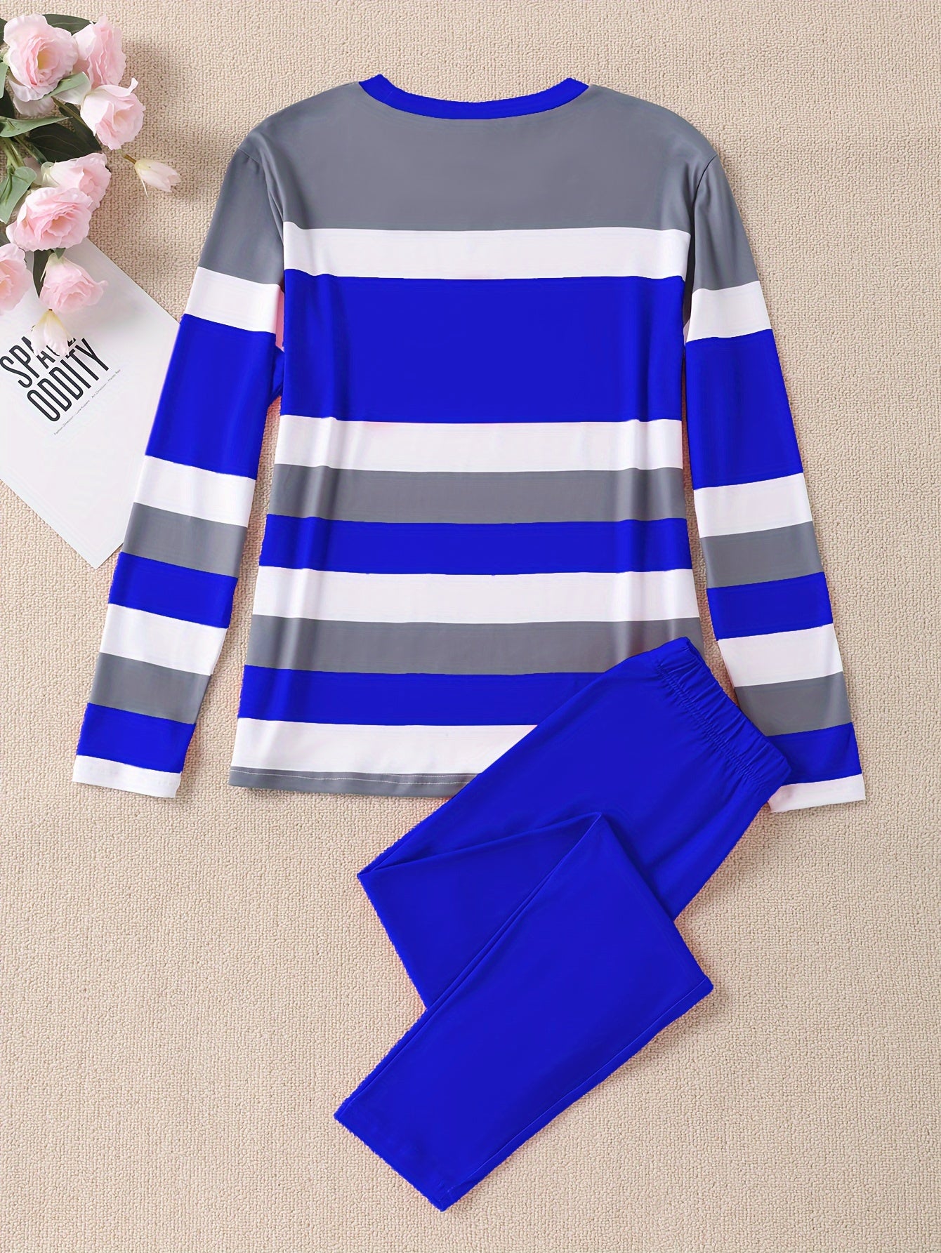 Smct01 Casual Long Sleeve Set with Striped Custom Print