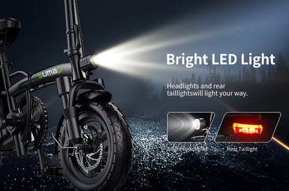 740W Electric Bike, 45 Miles Of Range, 14-inch Folding Electric Bike, Suitable for Teenagers And Adults, 20 Miles Of Speed, Removable Battery, Double Disc Brakes, Front And Rear Suspension, Suitable for Urban Travel, Shopping