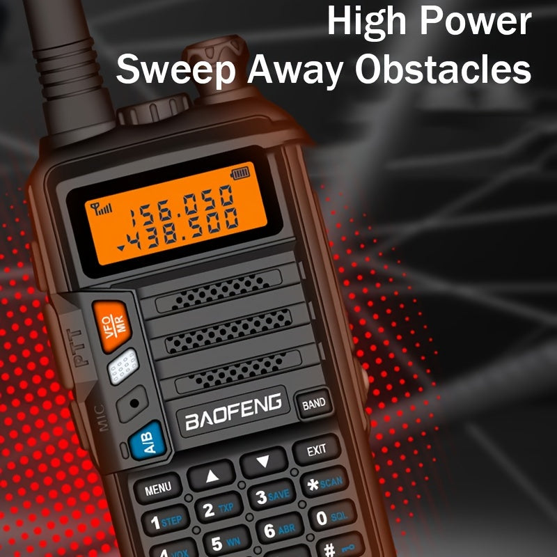 BAOFENG Walkie Talkie - Handheld Multi-Band Reception & Transmittance, Portable Dual-Way Radio with Large Capacity, High Power, Long-Range Communication, LED Flashlight, and Radio Frequency Monitoring, Walkie Talkie Designed