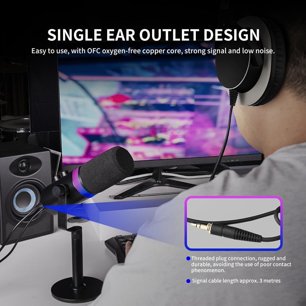 HP60 Professional DJ Monitor Headphones Closed-Back Headphones with 3.5mm + 6.35mm Plug, Rich High Treble, Suitable for DJs, Recording Studios, and Music Production Equipment, Studio Headphones, Closedback Design, Durable Hea