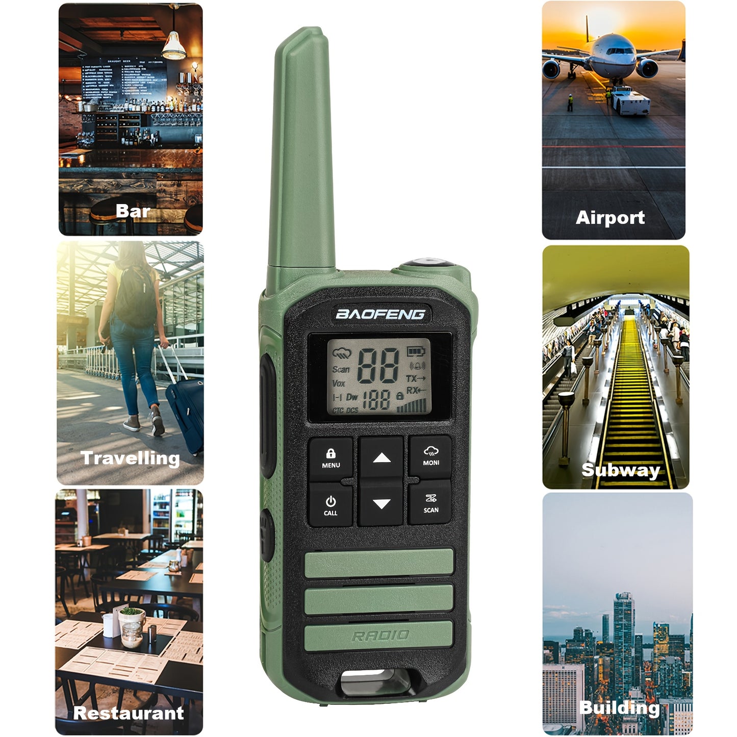 BAOFENG FR-22A FRS Two-Way Radio for Adults - Long Range, USB-C Charging, Rechargeable, NOAA, Flashlight, 1.5-3km Range, 36V Operating Voltage, ABS Material, Business Frequency, Outdoor Communication, Sleek Design, Durable Co