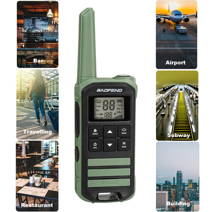 BAOFENG FR-22A FRS Two-Way Radio for Adults - Long Range, USB-C Charging, Rechargeable, NOAA, Flashlight, 1.5-3km Range, 36V Operating Voltage, ABS Material, Business Frequency, Outdoor Communication, Sleek Design, Durable Co