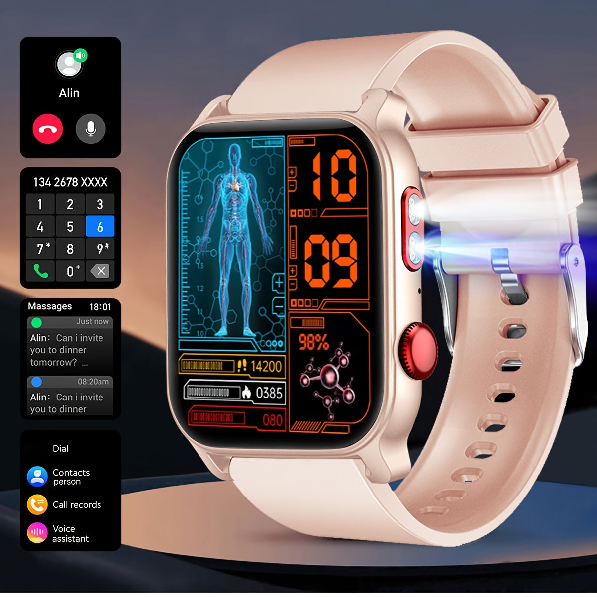 Professional, Hand Washing, Swimming, Rainy Day Travel, 5.0 Wireless Calling, Answer and Make Calls Anytime, Anywhere. 300mAh Long Battery Life, Supports Multiple Languages, Tracks Fitness Data with Precision in Various Modes