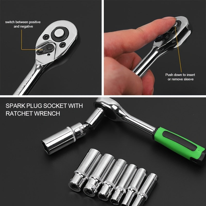 High-End Professional 216/53pcs Mechanic Tool Set, 1/2 *1/4" 3/8 "Drive Depth And Standard Sockets, Ratchet Wrench Set, Torque Wrench, Mechanictool Kits for Auto Parts Repair And Household Mechanical Tool Kit, for Car Bike Re