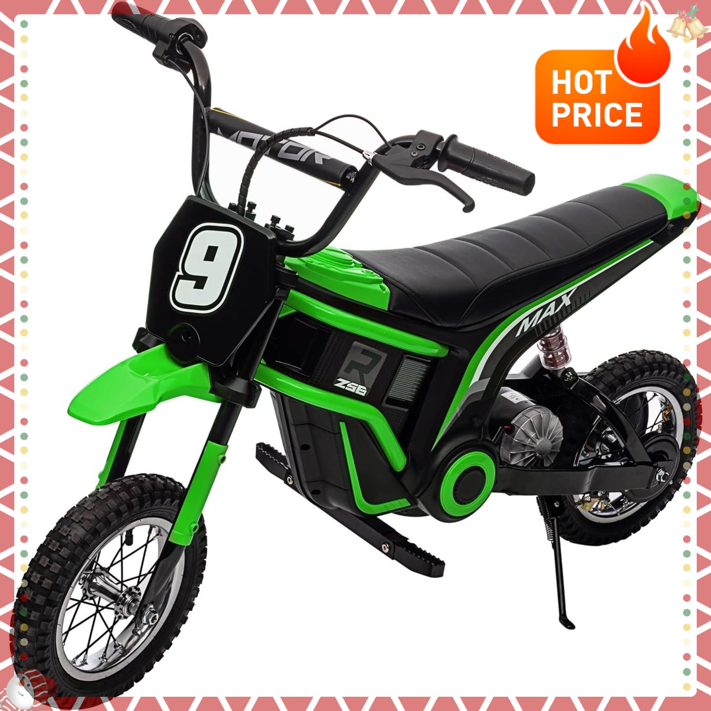 24V Electric Kids Dirt Bike - 350w Powerful Motorcycle, 3 Speed Modes Up to 14.29MPH, Off-Road Motocross Bike Gift for Ages 8-12, No.9, Christmas Gift Birthday Gift for Kids Boys Girls, Christmas Decoration