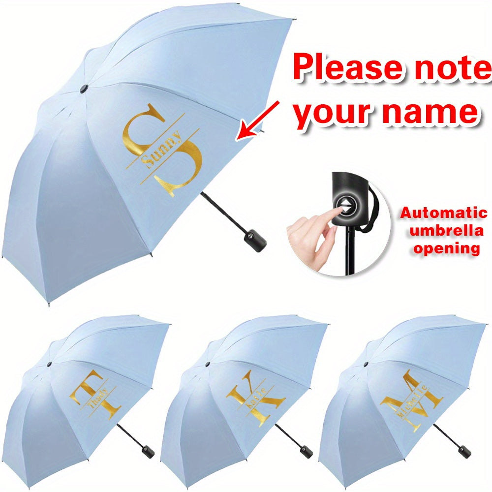 Customize personalized names, automatic compact folding umbrellas - -resistant, self-closing folding umbrellas, durable, easy to carry, perfect for men and women, outdoor activities, travel, and daily use