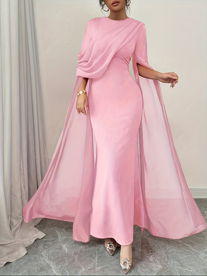 [Evening Gown] Women's Formal Party Evening gown - Elegant long Formal dress, Above-Knee slit, Machine Washable, for Galas, Weddings, Business Events - Elegant Evening wear, Formal Evening Gown