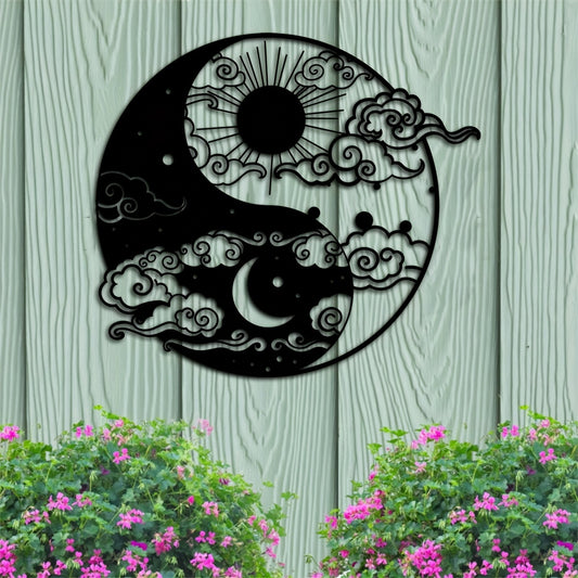 Decorative Signs & Plaques1 piece, Yin and Yang Metal Wall Art, 15.75 inches * 14.06 inches, Sun and Moon Home Decoration, Day and Night Metal Wall Art, Yogo Metal Wall Decoration, Avatar Metal Wall Art, Iron Painting Indoor
