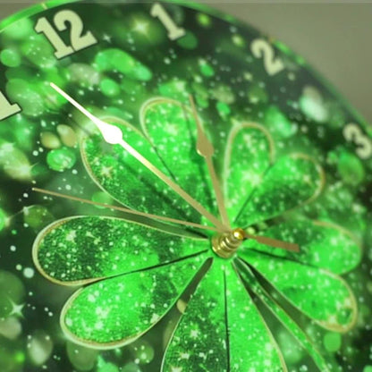 Glass Deep Sparkling Golden Vast Universe Wall Clock, Dark Tempered Glass Face with Film Coating for Living Room, Bedroom, Kitchen & Office Decor - Unique Aesthetic Home Artwork, Ideal Birthday Gift and Modern Housewarming Pr