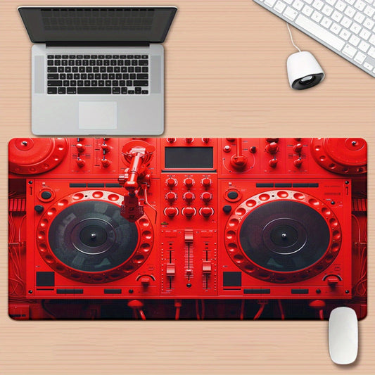 1pc Red DJ Equipment Pad for Desk, Gaming, Office Decor, Non-Slip Rubber Base, XXL Computer Mouse Pad, Multi Functional Mouse Pad for Office, Large Mousepad XXL Mouse Pad.