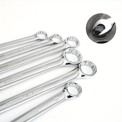 Combination Wrench Set 6-22mm Double End Wrench Set with Storage Case, Industrial Wrench, Rust-Proof Chrome Steel for Motorcycle & Bike Repair