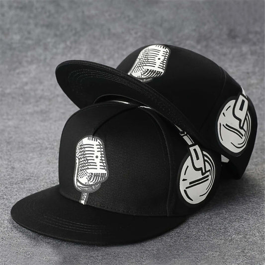 Men' & Women' Headphone & Mic Baseball Cap - Adjustable Snapback with Earphone Mic & Chat - Breathable Mesh Hat for Hiking, Streetwear - Unisex Hip-Hop Accessory (No additional Mic Required)