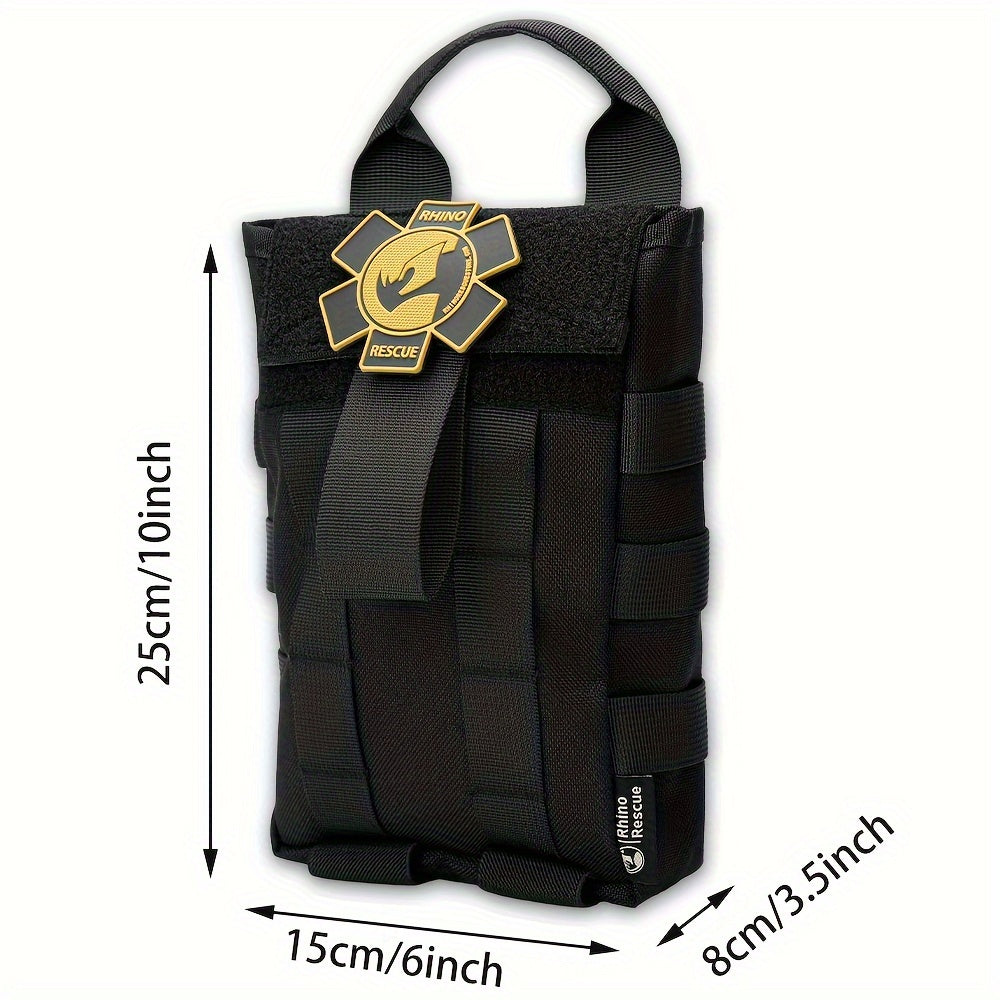 RHINO RESCUE Green Tactical First Aid Kit, IFAK, 39.37inch Tactical First Aid Kit, Including Tourniquet, Bandage, Chest Seal, Used for Severe Bleeding Control, Made Of Nylon Material, with MOLLE Quick Release System