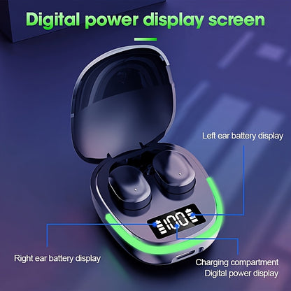 25 Years of Newly Upgraded Wireless Earbuds, Noise-Canceling Sports Headphones, 5.0 Gaming Headphones, Stereo Headphones with a Microphone, Featuring an LED Display, High Sound Quality, Aesthetically Pleasing Sports Headphone