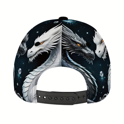 1pc Adjustable Dragon Baseball Cap for & - Black & White /Korean Dragon Scale & Wing Design, Lightweight PET &, Cool Casual Outdoor Sports Hat, Valentine's/Masquerade/ Accessory (Dragon