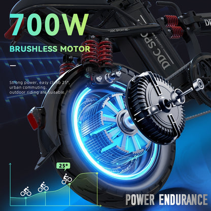 Foldable Electric Bike for Adults & Teens, M1 700W Ebike, 48V 20Ah Removable Battery 32km/h, LCD Display, Perfect for Back to College, Dual Disc Brakes, Commuting, Camping And Giving (Fall Deal)