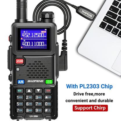 2Pack BAOFENG 5RM 10W Ham Radio Handheld Long Range, (4pcs Batteries) Portable Two Way Radio, 999CH, Frequency Copy, NOAA Weather, Walkie Talkie For Adults With Speaker Mic, Programming Cable For Business Bank Office