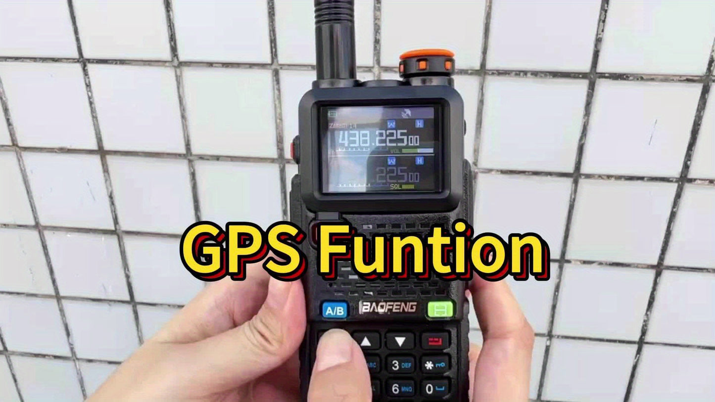2 Pack Baofeng 5RH PRO GPS Long Range Handheld Two Way Radio with NOAA Weather Receiver, 10W High Power, 2500mAh Battery & USB-C Charger, 5RM Upgrade, UHF/VHF Multi-Band, GPS Tracking, Compatible with Smartphones/Tablets, Sur