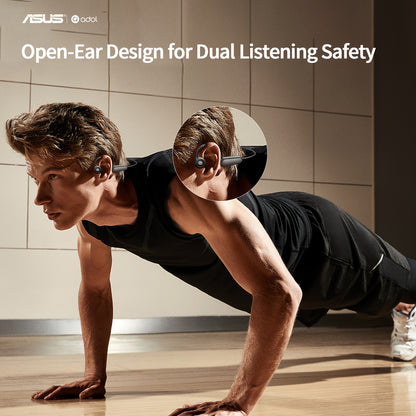 ASUS Bone Conduction Open-Ear Wireless Earphones with Mic and Multi-Function Controls, Perfect for Sports, Fitness, Riding, and Gaming