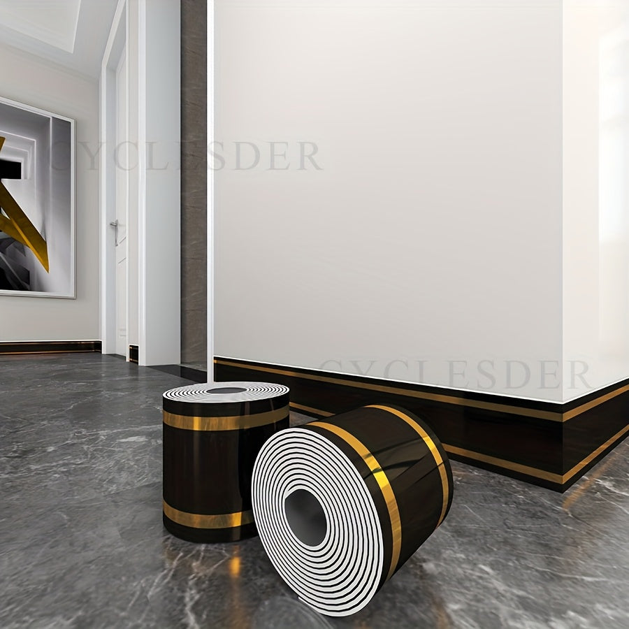 1 Roll, 197 inches x 3.94 inches, Large Roll Thickened Version, European Style Marble Tile Panel Wallpaper, Self-Adhesive PVC Faux Brick, Peel and Stick, DIY Removable No Residue, Waterproof, Wear-Resistant, Long Lifespan, Be
