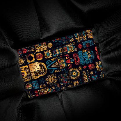 Mythical Mayan Totem Stickers, Featuring 4 Unique Designs, Durable Privacy Stickers Made of PVC Material, Suitable for Credit Cards, Transit Passes, Debit Cards, Keys, and More, Protects Bank Cards, Perfect as Party Favors an