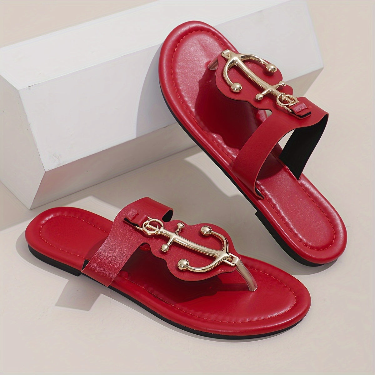 Women's Trendy Slide Sandals, Casual Clip Toe Flat Summer Shoes, Lightweight Slide Sandals