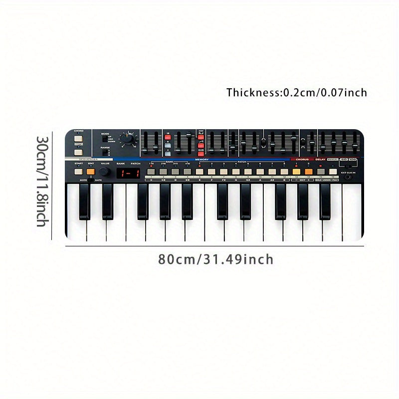 Extra Large Extended Synth Keyboard Mouse Pad - Non-Slip Desktop Mat (35.4x15.7 inches) - Full Keyboard Layout with Controls - Suitable for Music Producers, DJs, DAWs like Ableton