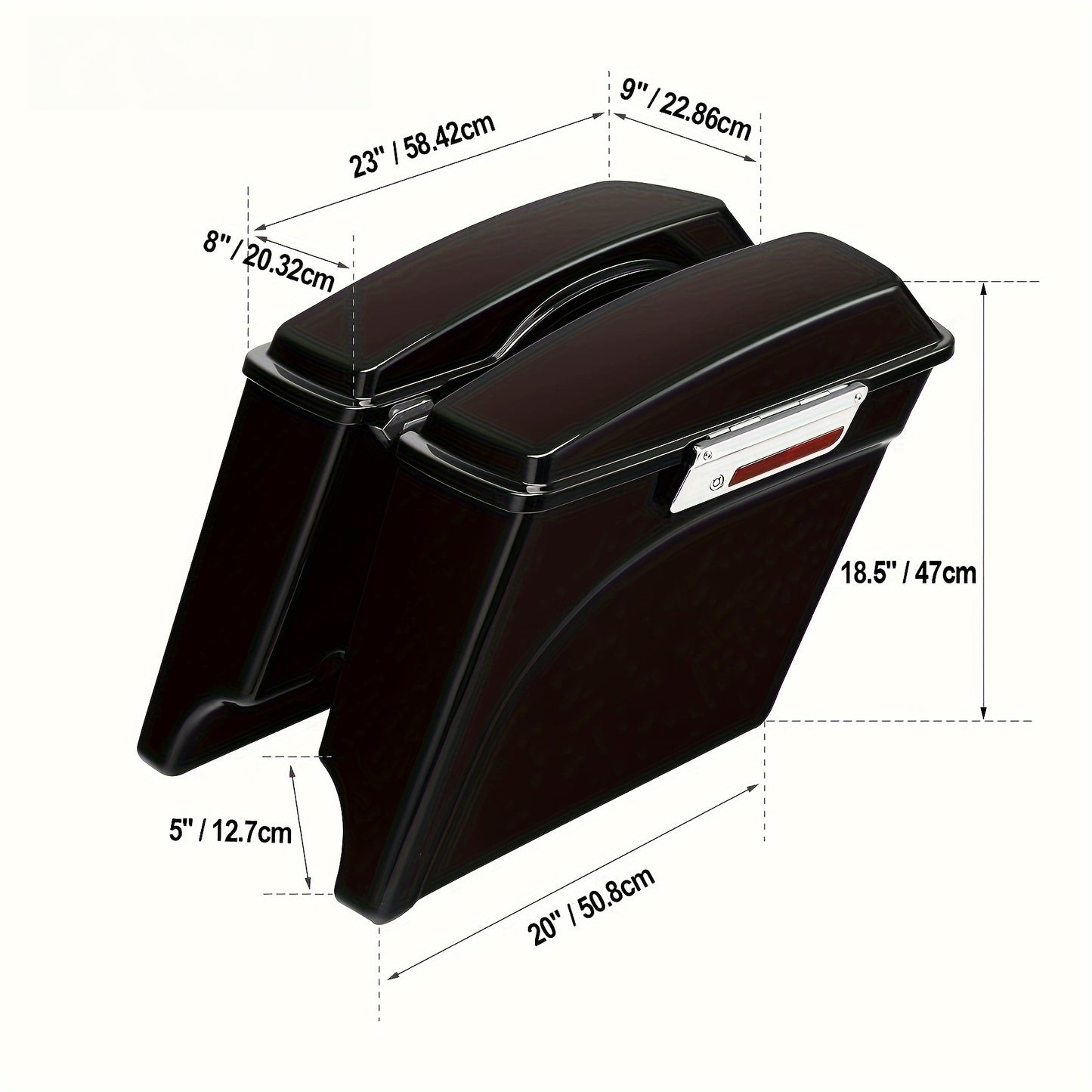 TCMT 5" Stretched Saddlebags Fit For Street Electra Glide Road King Ultra Classic Touring 1993-2013