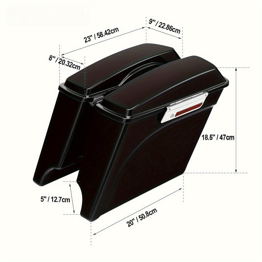 TCMT 5" Stretched Saddlebags Fit For Street Electra Glide Road King Ultra Classic Touring 1993-2013