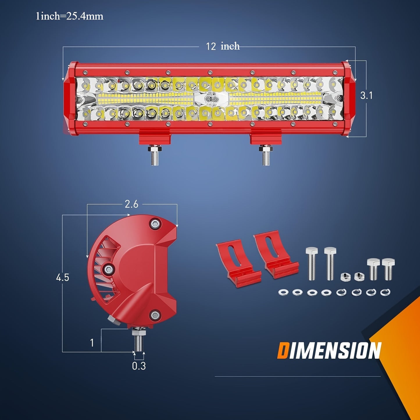 WAYWE 12 Inch LED Light Bar Triple Row Flood Combo Lights With Wiring Harness Kit For Driving Light Work Light On Off-Road Truck SUV ATV UTV For Car Party For Christmas Gift For New Year Gift Father'S Day Gift, Without Batter