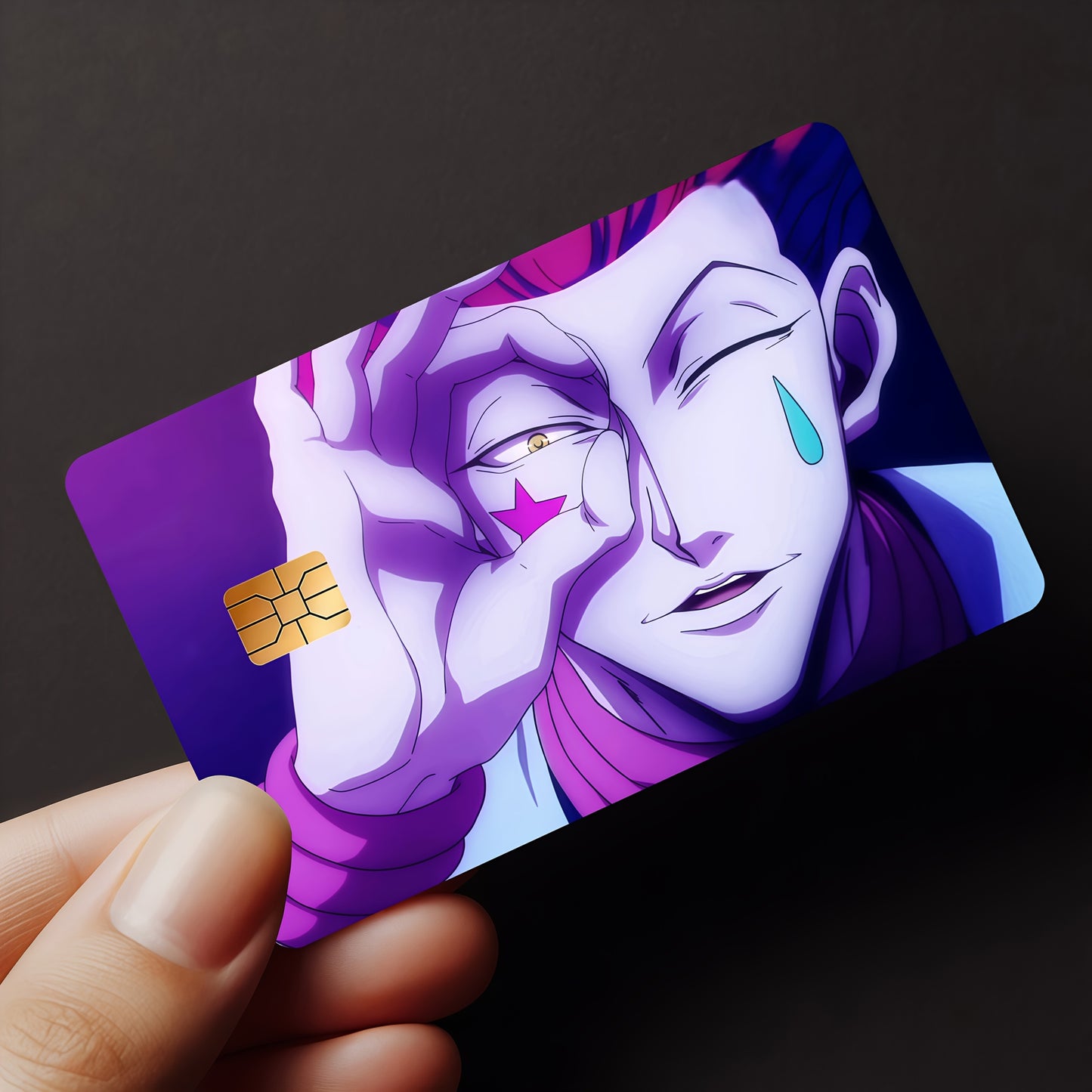 Cool Anime-Themed Awkward Avatar Pattern Ultra Thin No Residue PVC Stickers, Suitable for Credit Cards, Debit Cards, Passes, Key Cards, Bank Cards- High Quality Scratch Proof Wearable Non Slip, Pass Cover, Keycard Decal, Styl
