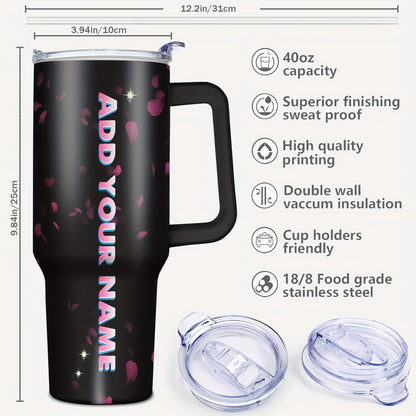 Custom 1pc, Personalized 40 Oz Tumbler with Lid, Featuring a Humorous Print about Faith, Love, And Hope. This Stainless Steel Water Bottle Makes a Great Gift for Christmas, Thanksgiving, Halloween, Birthdays, And Is Perfect f
