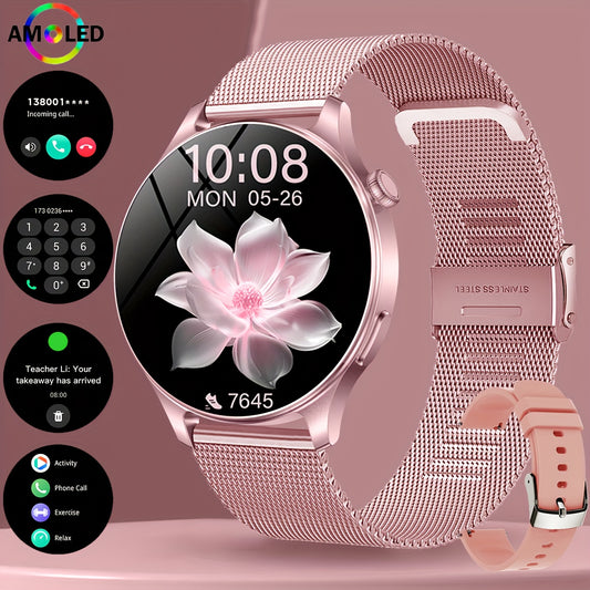 COIUSOR New Smart Watch 1.53-inch AMOLED color screen, Wireless calling/dialing, SMS reminder, 100+ sports modes Smartwatch for Fitness Tracking, for IOS and Android mobile phones, Smart men and women Durable Watch, Fashion D