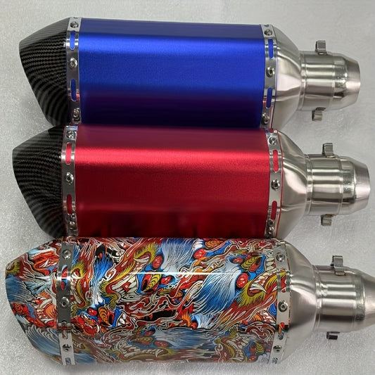 High-Performance Aluminum Exhaust Pipe, Equipped with Mounting Brackets And Additions - a Streamlined Design Suitable for Street Motorcycles, Essential for Motorcycle Modifications, Scooter Upgrade Parts